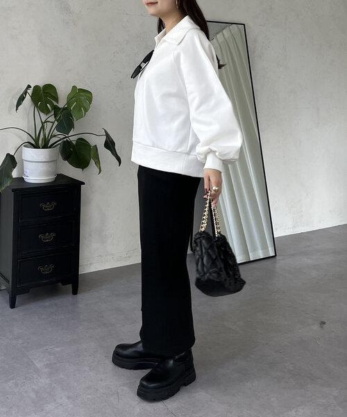 prose verse（プロズヴェール）の「バックメタルスキッパースウェット（Tシャツ/カットソー・レディース・ホワイト/ブラック・MEDIUM）」の15枚目の写真