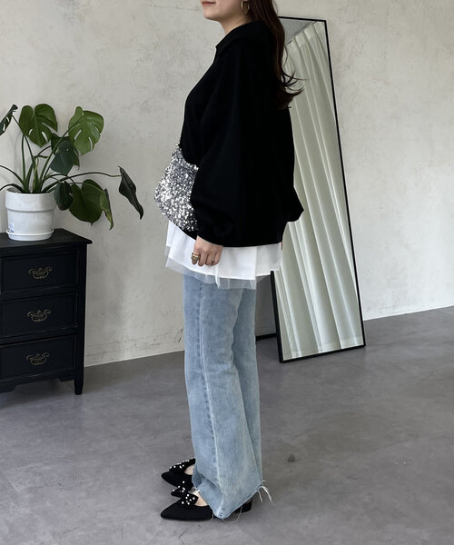 prose verse（プロズヴェール）の「バックメタルスキッパースウェット（Tシャツ/カットソー・レディース・ホワイト/ブラック・MEDIUM）」の3枚目の写真