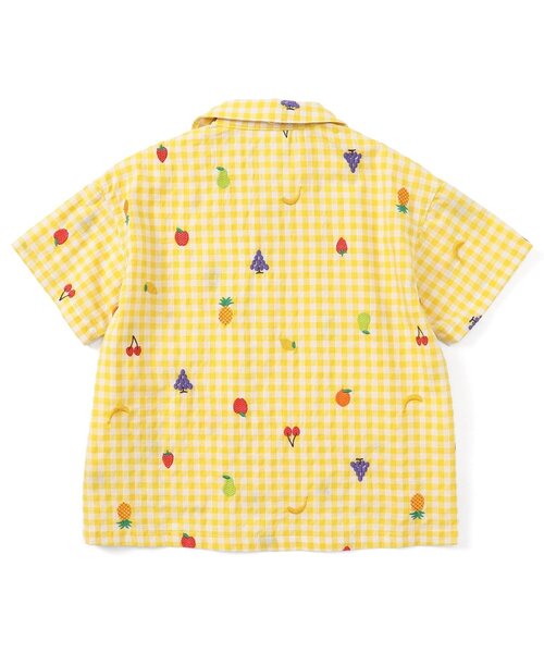 BIT'Z（ビッツ）の「フルーツとベジタブルの刺繍柄チェック半袖シャツ（シャツ/ブラウス・キッズ・グリーン/パープル/イエロー/レッド/ピンク/ブルー・95/100/110/90/80/120）」の10枚目の写真