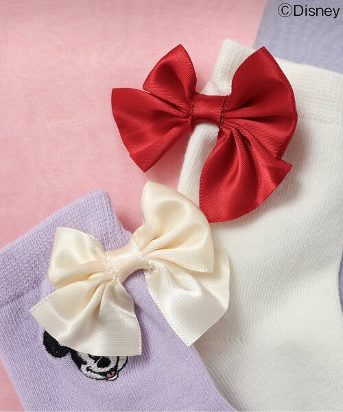 NET別注/ディズニーキャラクターミニーマウス/リボンソックス