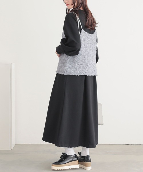 n'OrLABEL（ノアールレーベル）の「『テープヤーンニットキャミソール』（キャミソール・レディース・グレー/ベージュ/ブラック・1/2）」の18枚目の写真