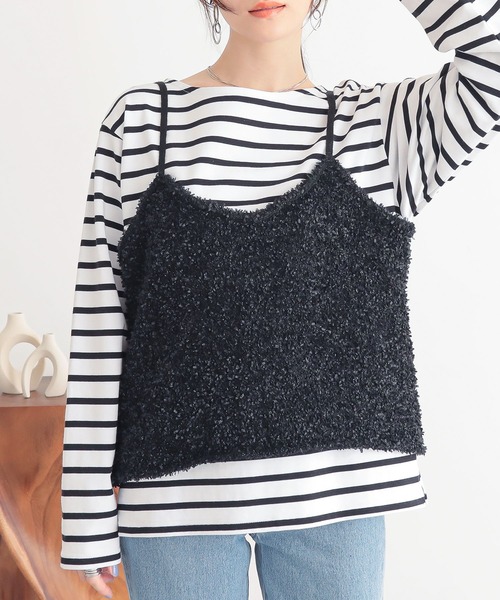 n'OrLABEL（ノアールレーベル）の「『テープヤーンニットキャミソール』（キャミソール・レディース・グレー/ベージュ/ブラック・1/2）」の21枚目の写真