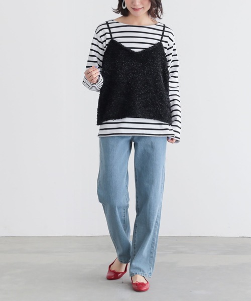 n'OrLABEL（ノアールレーベル）の「『テープヤーンニットキャミソール』（キャミソール・レディース・グレー/ベージュ/ブラック・1/2）」の5枚目の写真