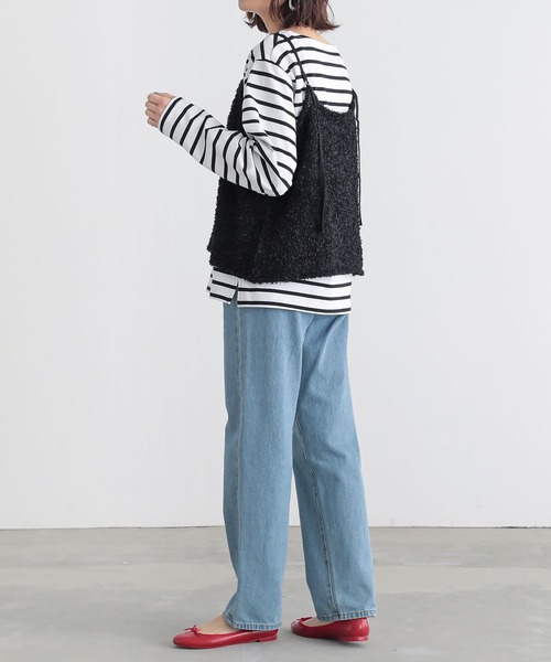 n'OrLABEL（ノアールレーベル）の「『テープヤーンニットキャミソール』（キャミソール・レディース・グレー/ベージュ/ブラック・1/2）」の6枚目の写真