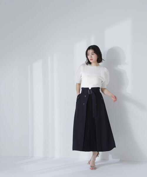 NATURAL BEAUTY BASIC(ナチュラルビューティーベーシック)の「◇【Oggi掲載】パフスリーブワッフルニット(ニット/セーター・レディース・オレンジ/チャコールグレー/オフホワイト/ブルー・FREE)」の19枚目の写真