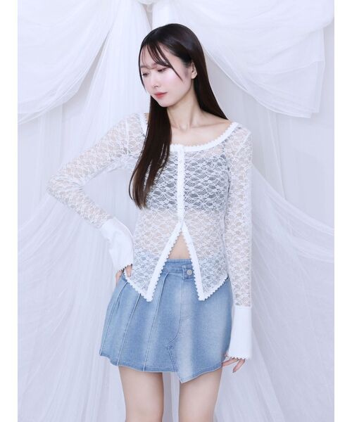 EATME（イートミー）の「レースカーディガンチョーカーセット（Tシャツ/カットソー・レディース・イエロー/オフホワイト/ブラック・FREE）」の13枚目の写真