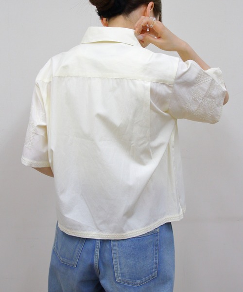 トップス SHINZONE TILE PATTERN EMBROIDERY SHIRT TILE PATTERN EMBROIDERY SHIRT – Shinzone