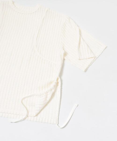 LAATO(ラート)の「lace slit tee(Tシャツ/カットソー・レディース・オフホワイト/ブラック/ダークグレー・FREE)」の6枚目の写真