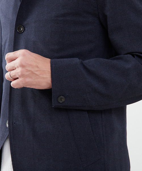 MEN'S MELROSE(メンズメルローズ)の「クールマックスサッカープリント スタンドカラージャケット(テーラードジャケット・メンズ・チャコールグレー/ネイビー・2/4/3)」の8枚目の写真