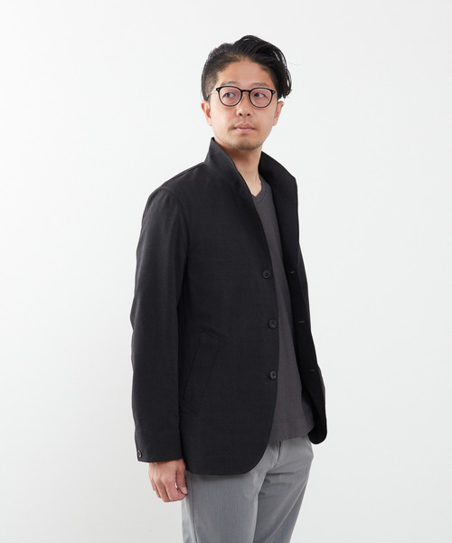 MEN'S MELROSE(メンズメルローズ)の「クールマックスサッカープリント スタンドカラージャケット(テーラードジャケット・メンズ・チャコールグレー/ネイビー・2/4/3)」の21枚目の写真