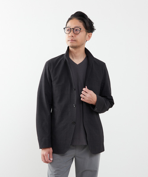 MEN'S MELROSE(メンズメルローズ)の「クールマックスサッカープリント スタンドカラージャケット(テーラードジャケット・メンズ・チャコールグレー/ネイビー・2/4/3)」の22枚目の写真