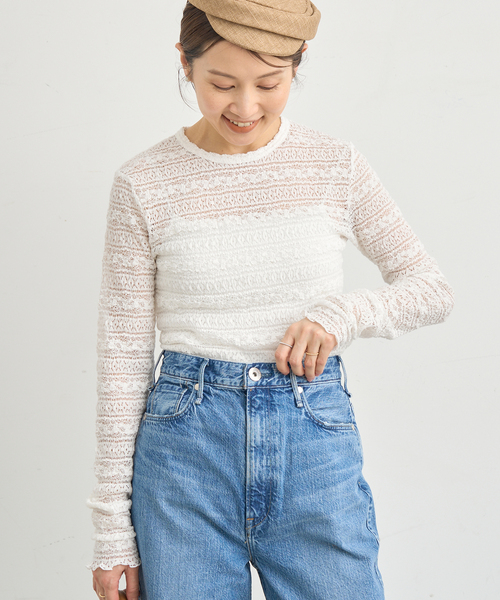 IENA(イエナ)の「《追加》Flowerストレッチレース プルオーバー(Tシャツ/カットソー・レディース・ホワイト・FREE)」の18枚目の写真