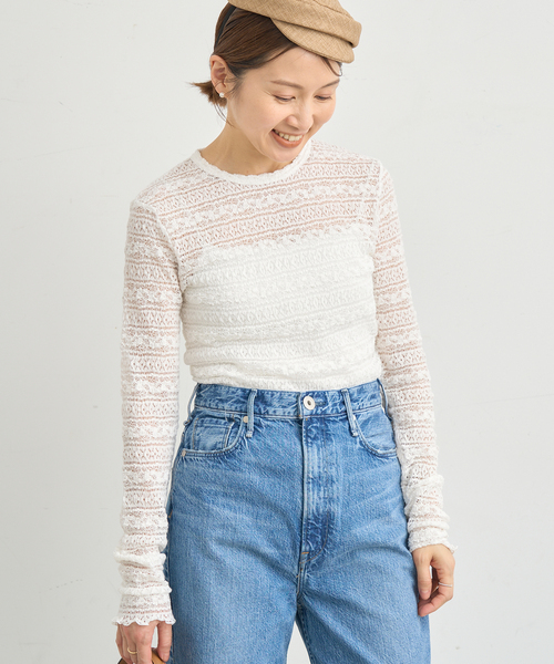 IENA(イエナ)の「《追加》Flowerストレッチレース プルオーバー(Tシャツ/カットソー・レディース・ホワイト・FREE)」の19枚目の写真