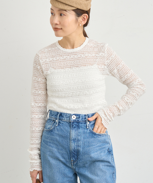 IENA(イエナ)の「《追加》Flowerストレッチレース プルオーバー(Tシャツ/カットソー・レディース・ホワイト・FREE)」の20枚目の写真