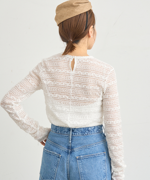 IENA(イエナ)の「《追加》Flowerストレッチレース プルオーバー(Tシャツ/カットソー・レディース・ホワイト・FREE)」の22枚目の写真