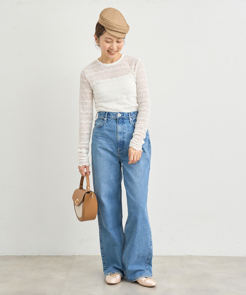 IENA(イエナ)の「《追加》Flowerストレッチレース プルオーバー(Tシャツ/カットソー・レディース・ホワイト・FREE)」の4枚目の写真