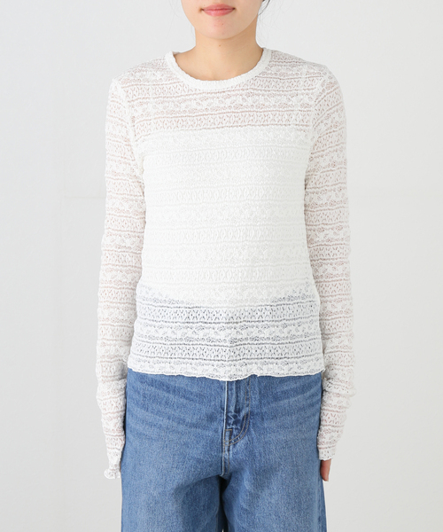 IENA(イエナ)の「《追加》Flowerストレッチレース プルオーバー(Tシャツ/カットソー・レディース・ホワイト・FREE)」の15枚目の写真