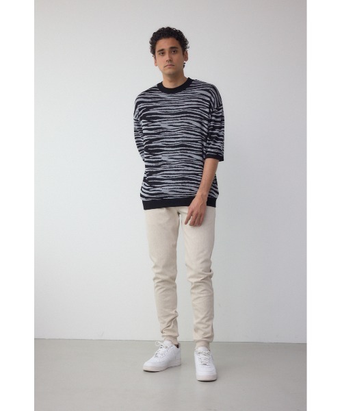 AZUL by moussy（アズールバイマウジー）の「ゼブラ総柄ニット（ニット/セーター・メンズ・ブラウン系その他/ブラック系その他/ホワイト系その他・MEDIUM/LARGE）」の19枚目の写真