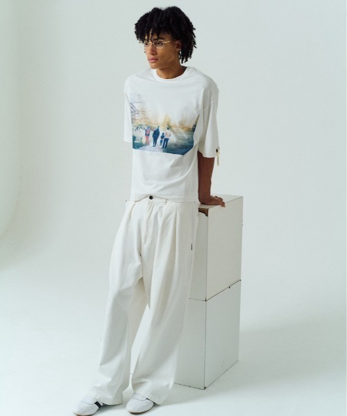 ADAM PATEK(アダムパテック)の「【ADAMPATEK/アダムパテック】generous tuck relax chino pants/タック入りワイドシルエットチノパンツ(チノパンツ・レディース・ホワイト/ベージュ・1/2)」の19枚目の写真