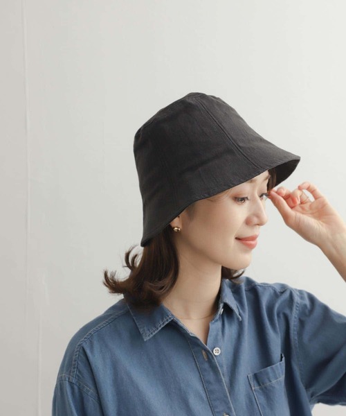 URBAN RESEARCH DOORS（アーバンリサーチドアーズ）の「コットンリネンパネルハット（ハット・レディース・ナチュラル/ブラック/ブラウン・ONE）」の2枚目の写真