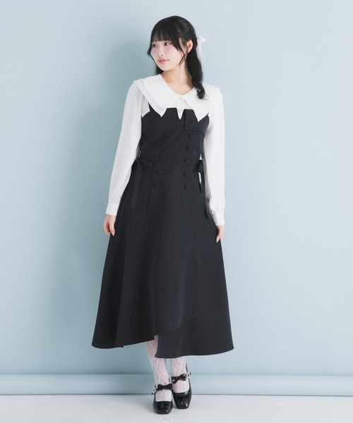 DearMyLoveRose(ディアマイラブローズ)の「ダブルビッグカラーブラウス【大きいサイズ有り】(シャツ/ブラウス・レディース・ホワイト/ブラック・SMALL/MEDIUM/LARGE/LL/3L)」の19枚目の写真