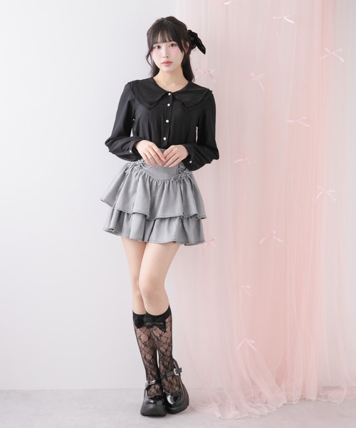 DearMyLoveRose(ディアマイラブローズ)の「ダブルビッグカラーブラウス【大きいサイズ有り】(シャツ/ブラウス・レディース・ホワイト/ブラック・SMALL/MEDIUM/LARGE/LL/3L)」の21枚目の写真