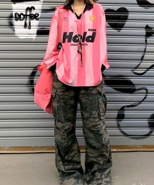CANVAS+(キャンバスプラス)の「【CANVAS+】ミリタリールーズカーゴパンツ(カーゴパンツ・レディース・カーキ・L/M/S)」の12枚目の写真