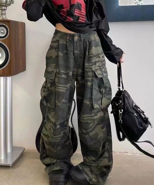 CANVAS+(キャンバスプラス)の「【CANVAS+】ミリタリールーズカーゴパンツ(カーゴパンツ・レディース・カーキ・L/M/S)」の10枚目の写真