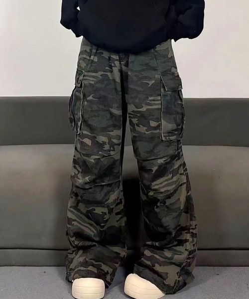 CANVAS+(キャンバスプラス)の「【CANVAS+】ミリタリールーズカーゴパンツ(カーゴパンツ・レディース・カーキ・L/M/S)」の9枚目の写真