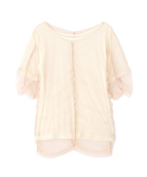 NATURAL BEAUTY BASIC（ナチュラルビューティーベーシック）の「◇ギャザーチュールレイヤードＴシャツ（Tシャツ/カットソー・レディース・ベージュ/ホワイト系その他/ブラック系その他・FREE）」の15枚目の写真