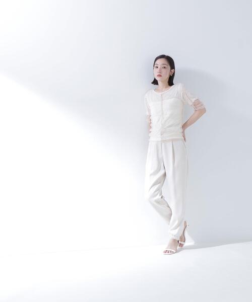 NATURAL BEAUTY BASIC（ナチュラルビューティーベーシック）の「◇ギャザーチュールレイヤードＴシャツ（Tシャツ/カットソー・レディース・ベージュ/ホワイト系その他/ブラック系その他・FREE）」の20枚目の写真