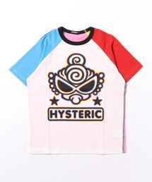 Hystericmini DISTORTION CHECKER マルチカラーラグランTシャツ（T