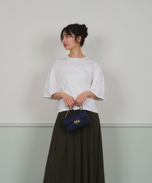 andrea cardone(アンドレアカルドネ)の「【Andrea Cardone】かごバッグ ラフィア チェーン ショルダー バッグ(ショルダーバッグ・レディース・ネイビー/ナチュラル・FREE)」の12枚目の写真