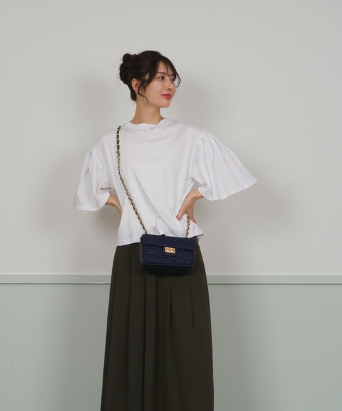 andrea cardone(アンドレアカルドネ)の「【Andrea Cardone】かごバッグ ラフィア チェーン ショルダー バッグ(ショルダーバッグ・レディース・ネイビー/ナチュラル・FREE)」の10枚目の写真