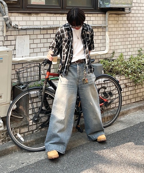 MandO（Auntie Rosa）（エムオー）の「【MandO】ヴィンテージダメージチェックシャツ（シャツ/ブラウス・メンズ・ブラック/レッド/ネイビー・MEDIUM/LARGE）」の5枚目の写真