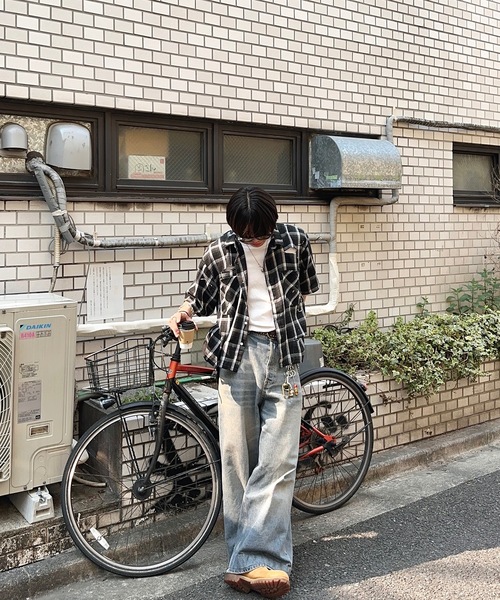 MandO（Auntie Rosa）（エムオー）の「【MandO】ヴィンテージダメージチェックシャツ（シャツ/ブラウス・メンズ・ブラック/レッド/ネイビー・MEDIUM/LARGE）」の6枚目の写真