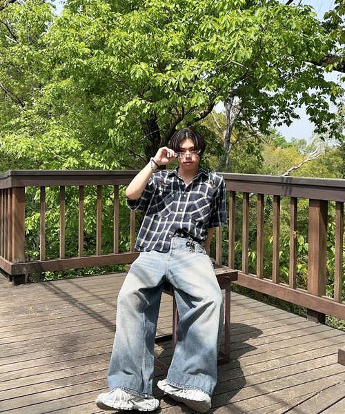 MandO（Auntie Rosa）（エムオー）の「【MandO】ヴィンテージダメージチェックシャツ（シャツ/ブラウス・メンズ・ブラック/レッド/ネイビー・MEDIUM/LARGE）」の19枚目の写真