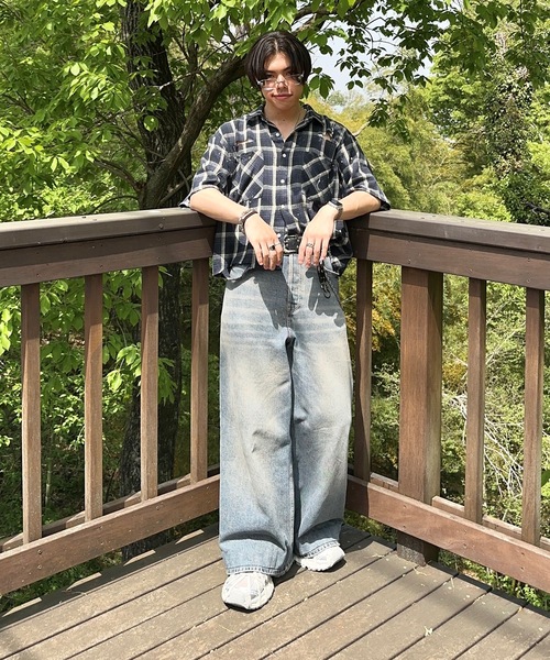 MandO（Auntie Rosa）（エムオー）の「【MandO】ヴィンテージダメージチェックシャツ（シャツ/ブラウス・メンズ・ブラック/レッド/ネイビー・MEDIUM/LARGE）」の18枚目の写真