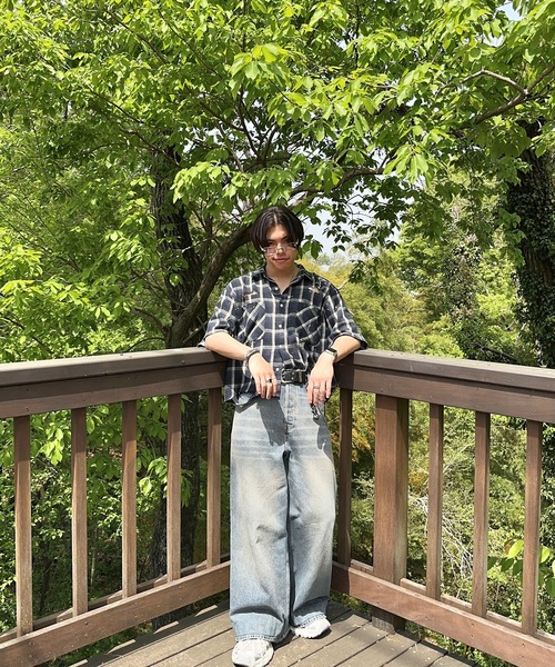 MandO（Auntie Rosa）（エムオー）の「【MandO】ヴィンテージダメージチェックシャツ（シャツ/ブラウス・メンズ・ブラック/レッド/ネイビー・MEDIUM/LARGE）」の20枚目の写真