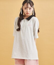 PINK-latte（ピンクラテ）の「ハーフジップ衿付きTシャツ（Tシャツ/カットソー・キッズ）」