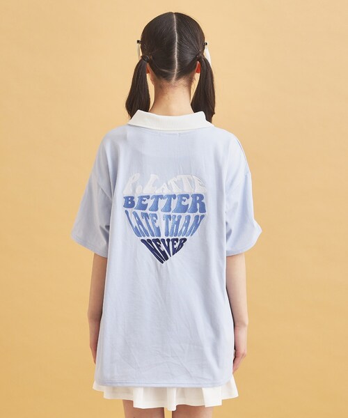 ✧　hana　✧★今季新品 ピンクラテ★ハ－フジップ衿付きTシャツ 130 セール】ハーフジップ衿付きTシャツ（Tシャツ/カットソー