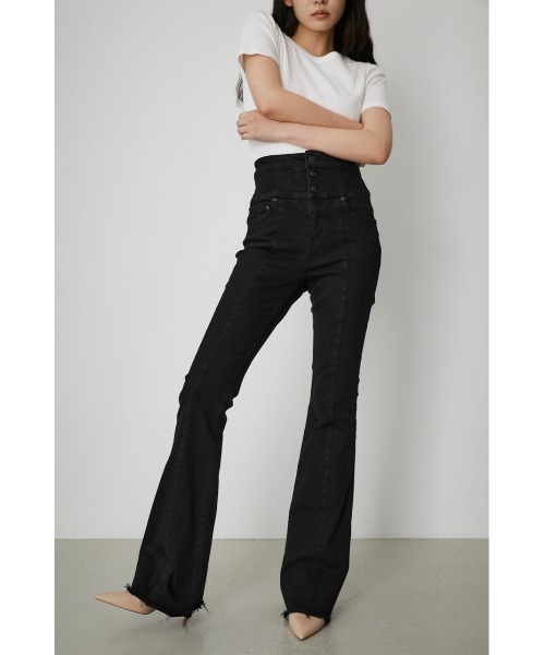 MOUSSY ダークグレー ブーツカットデニム サンディンググレーブーツカットデニムパンツ - N MORED | 60
