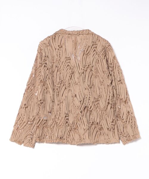 Settimissimo（セッティミッシモ）の「総刺繍 ダブル ジャケット（テーラードジャケット・レディース・ベージュ/ブラック・FREE）」の6枚目の写真