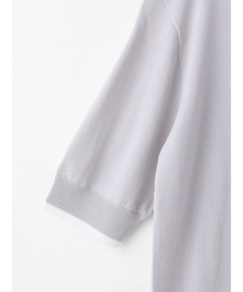 Perfect Suit FActory（パーフェクトスーツファクトリー）の「5分袖クル-ホック配色ニット（ニット/セーター・レディース・ライトグレー/オフホワイト/ネイビー・M/L/S）」の13枚目の写真