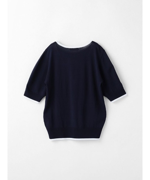 Perfect Suit FActory（パーフェクトスーツファクトリー）の「5分袖クル-ホック配色ニット（ニット/セーター・レディース・ライトグレー/オフホワイト/ネイビー・M/L/S）」の17枚目の写真