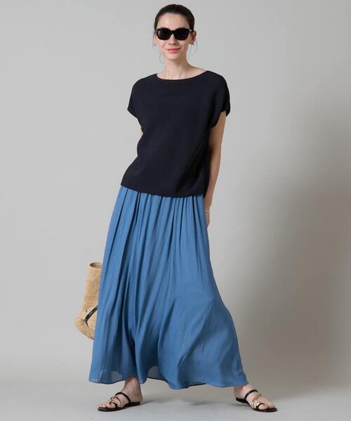 Liesse(リエス)の「パネルフレアスカート(スカート・レディース・ベージュ/ブルー/スミクロ・FREE)」の9枚目の写真