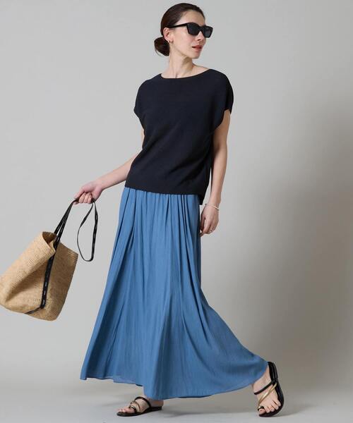 Liesse(リエス)の「パネルフレアスカート(スカート・レディース・ベージュ/ブルー/スミクロ・FREE)」の10枚目の写真