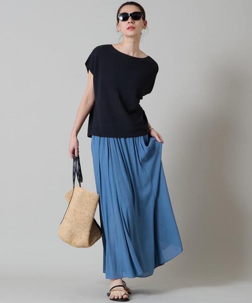 Liesse(リエス)の「パネルフレアスカート(スカート・レディース・ベージュ/ブルー/スミクロ・FREE)」の11枚目の写真