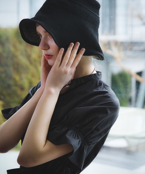 Andemiu（アンデミュウ）の「サーモサマーハット450030（ハット・レディース・ブラック/ナチュラル・FREE）」の2枚目の写真