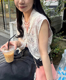 Kastane（カスタネ）の「【yamada企画/WEB限定】レースノースリ